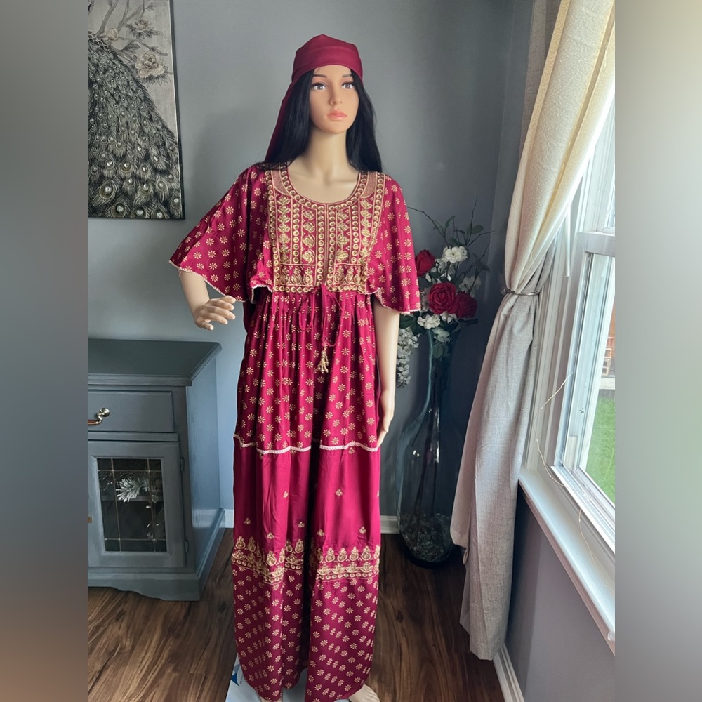 Embroidered Work Vintage Dress Cotton !